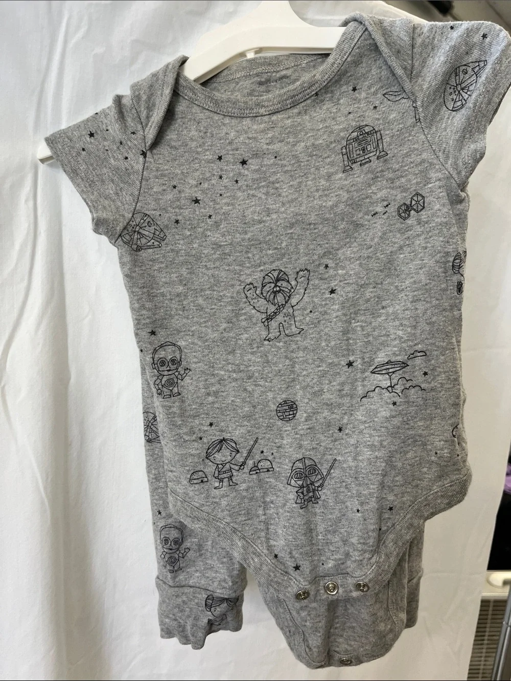 GAP Gray Star Wars Baby Sleep Tee